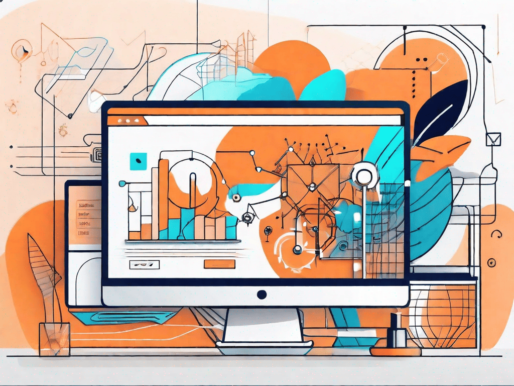 A computer screen showcasing a vibrant and complex website design